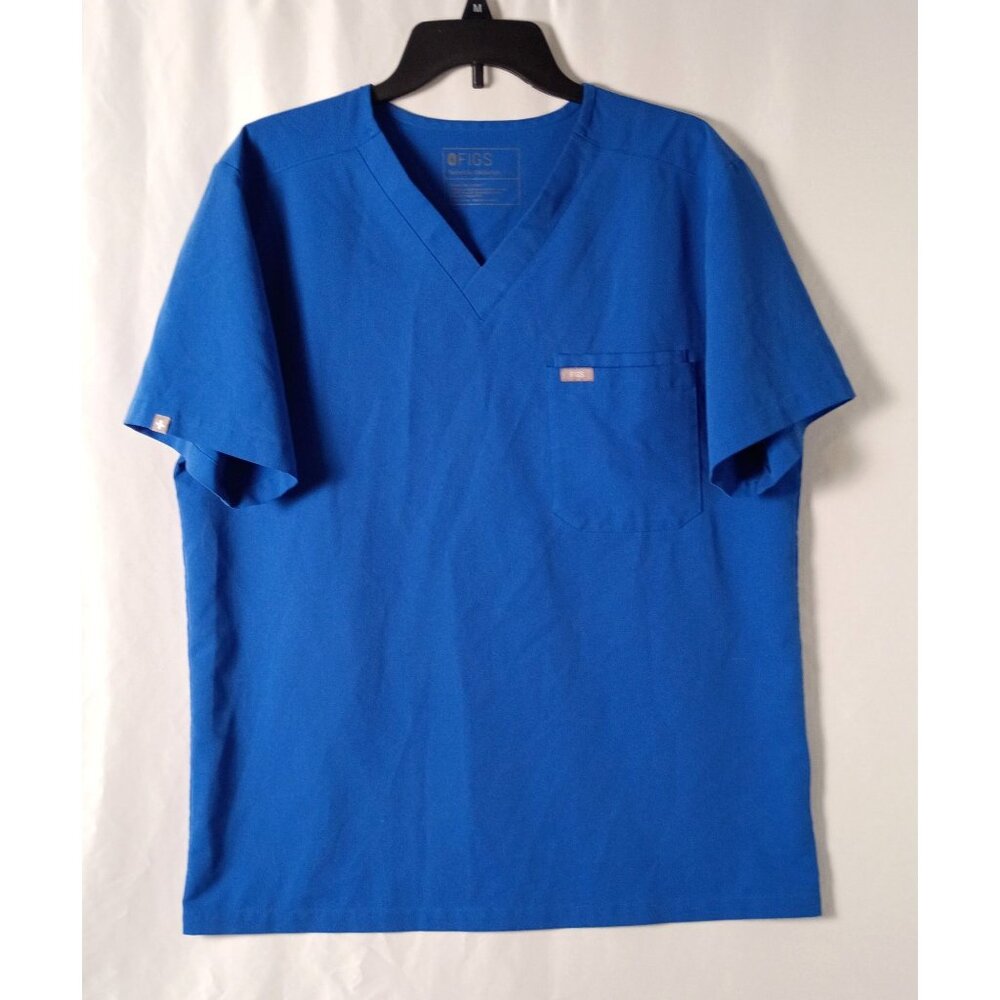 FIGS Technical Collection Scrub Top Blue Women L Medical Healthcare Uniform